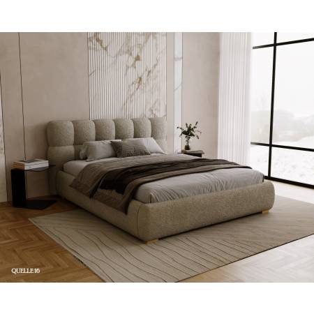 Łóżko tapicerowane z pojemnikiem 200 x 200 cm boucle TAYO